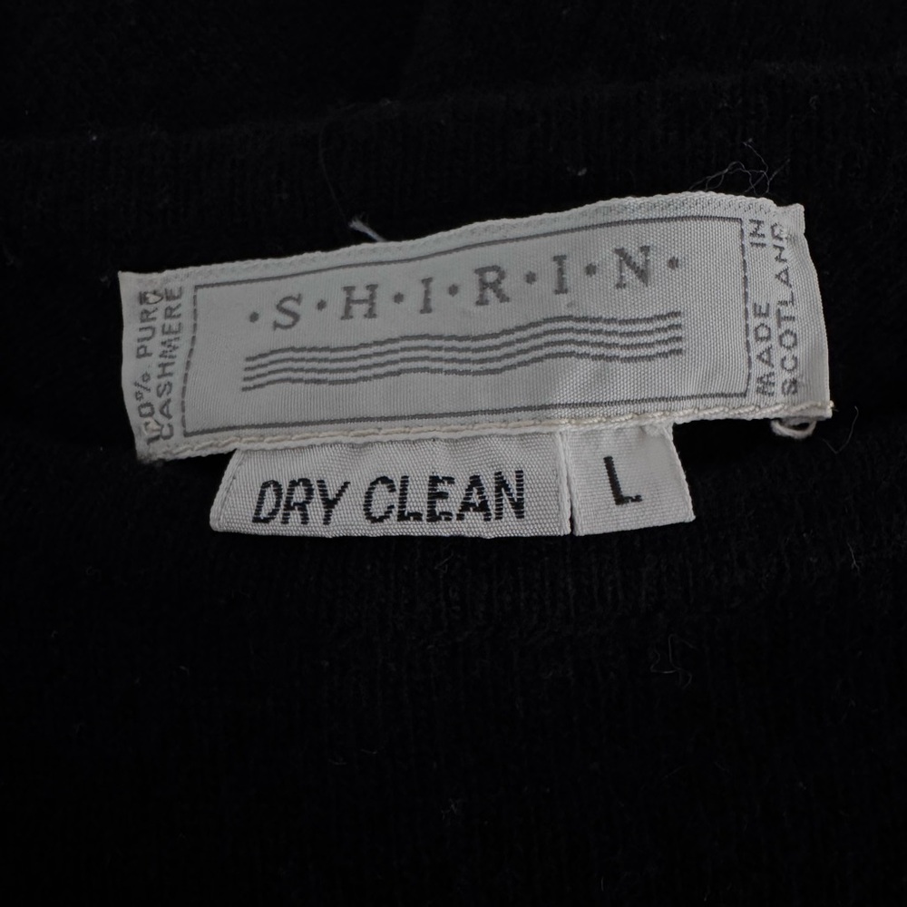 Shirin Black Sweater Top Size L Large Knit Pullover Asymmetrical Cashmere - Picture 4 of 5